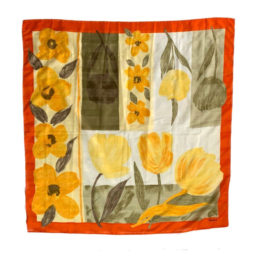 Symphony Womens Vintage Scarf Italy Statement Preppy Artsy Colorful Floral